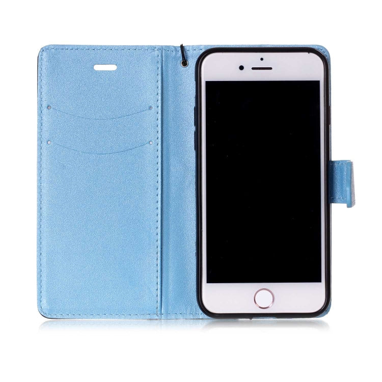 For iPhone SE 2020 & 8 & 7 Matching Color Frosted Texture Horizontal Flip PU Leather Case with Holder & Card Slots & Lanyard