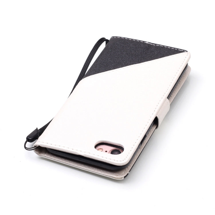 For iPhone SE 2020 & 8 & 7 Matching Color Frosted Texture Horizontal Flip PU Leather Case with Holder & Card Slots & Lanyard