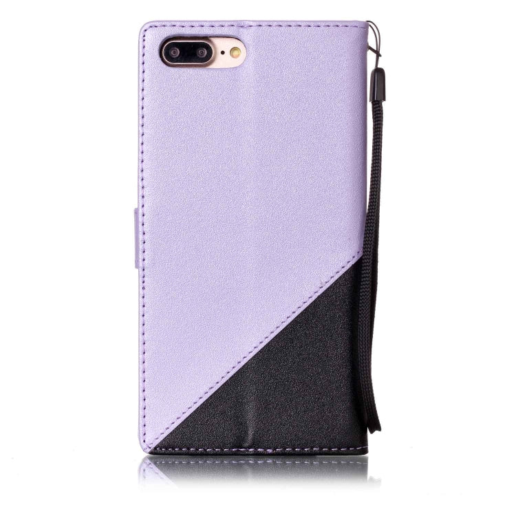 For iPhone 8 Plus & 7 Plus Matching Color Frosted Texture Horizontal Flip PU Leather Case with Holder & Card Slots & Lanyard