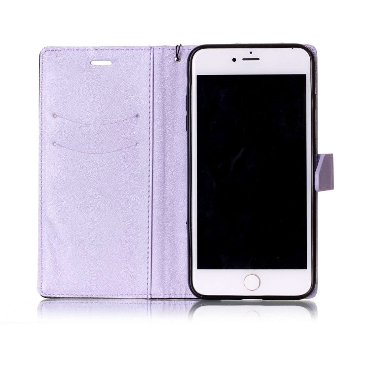 For iPhone 8 Plus & 7 Plus Matching Color Frosted Texture Horizontal Flip PU Leather Case with Holder & Card Slots & Lanyard