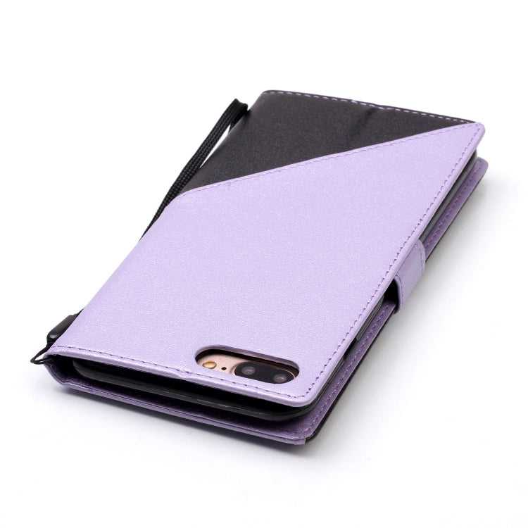 For iPhone 8 Plus & 7 Plus Matching Color Frosted Texture Horizontal Flip PU Leather Case with Holder & Card Slots & Lanyard