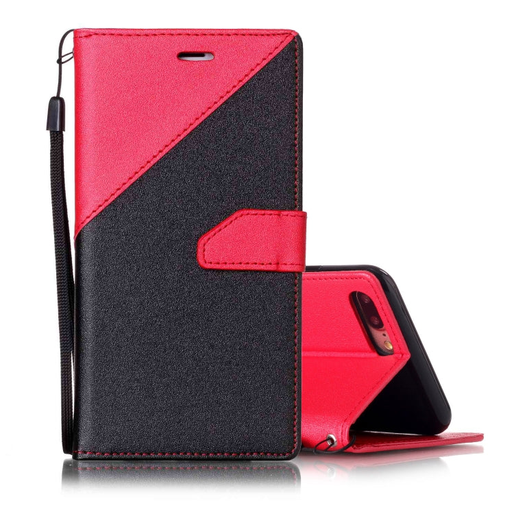 For iPhone 8 Plus & 7 Plus Matching Color Frosted Texture Horizontal Flip PU Leather Case with Holder & Card Slots & Lanyard