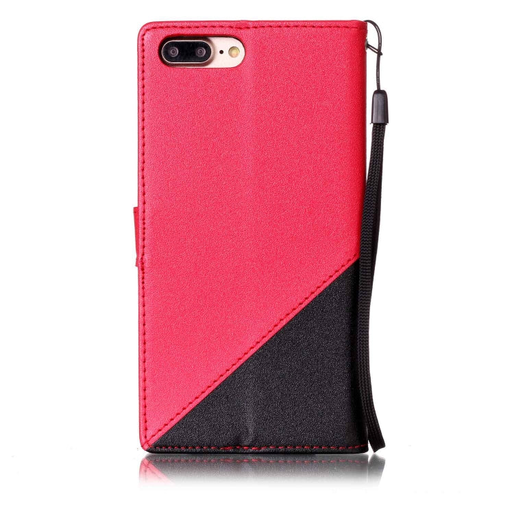 For iPhone 8 Plus & 7 Plus Matching Color Frosted Texture Horizontal Flip PU Leather Case with Holder & Card Slots & Lanyard