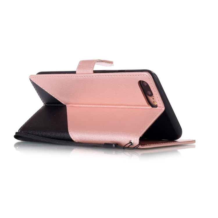 For iPhone 8 Plus & 7 Plus Matching Color Frosted Texture Horizontal Flip PU Leather Case with Holder & Card Slots & Lanyard