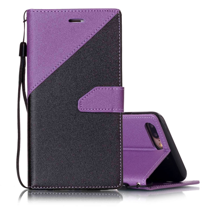 For iPhone 8 Plus & 7 Plus Matching Color Frosted Texture Horizontal Flip PU Leather Case with Holder & Card Slots & Lanyard