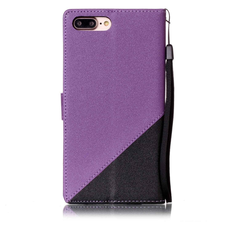 For iPhone 8 Plus & 7 Plus Matching Color Frosted Texture Horizontal Flip PU Leather Case with Holder & Card Slots & Lanyard
