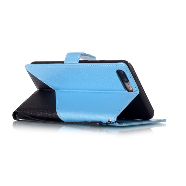 For iPhone 8 Plus & 7 Plus Matching Color Frosted Texture Horizontal Flip PU Leather Case with Holder & Card Slots & Lanyard