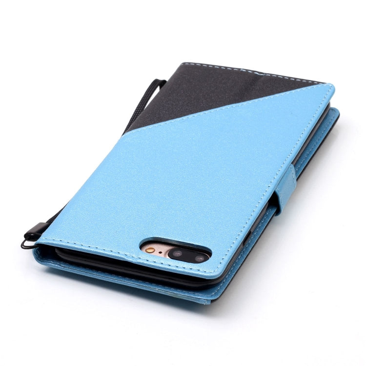 For iPhone 8 Plus & 7 Plus Matching Color Frosted Texture Horizontal Flip PU Leather Case with Holder & Card Slots & Lanyard