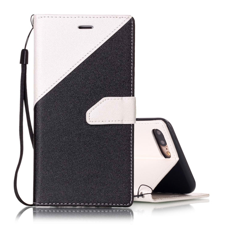 For iPhone 8 Plus & 7 Plus Matching Color Frosted Texture Horizontal Flip PU Leather Case with Holder & Card Slots & Lanyard
