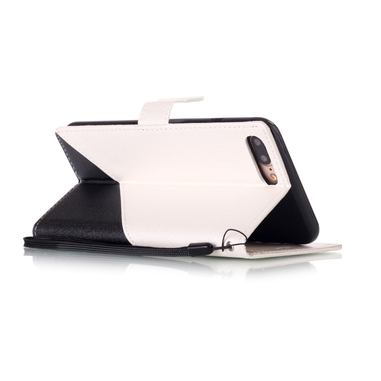 For iPhone 8 Plus & 7 Plus Matching Color Frosted Texture Horizontal Flip PU Leather Case with Holder & Card Slots & Lanyard