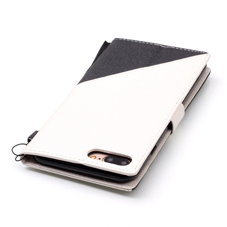 For iPhone 8 Plus & 7 Plus Matching Color Frosted Texture Horizontal Flip PU Leather Case with Holder & Card Slots & Lanyard