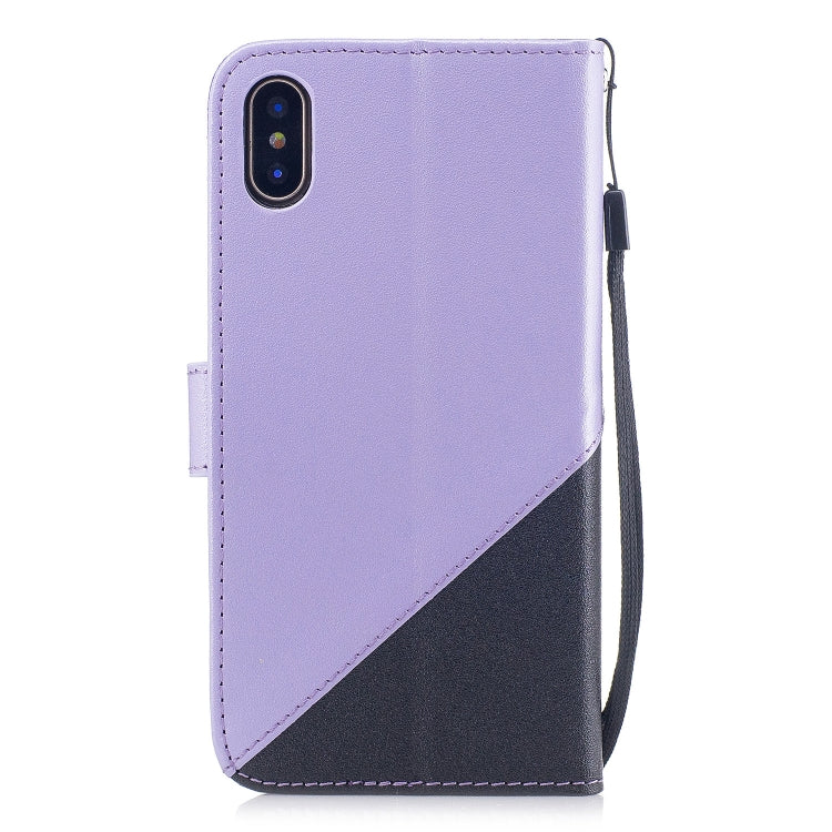 For iPhone X & XS Matching Color Frosted Texture Horizontal Flip PU Leather Case with Holder & Card Slots & Lanyard