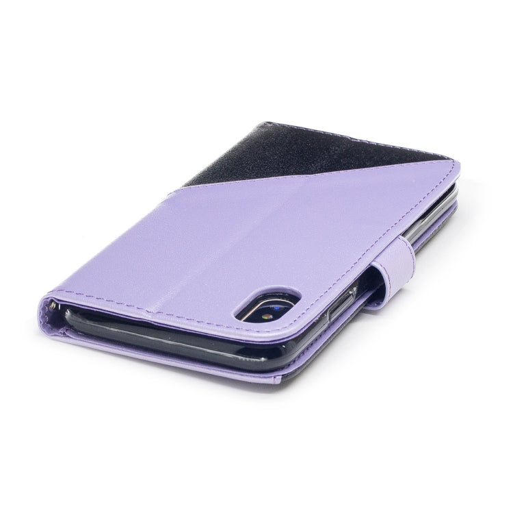 For iPhone X & XS Matching Color Frosted Texture Horizontal Flip PU Leather Case with Holder & Card Slots & Lanyard