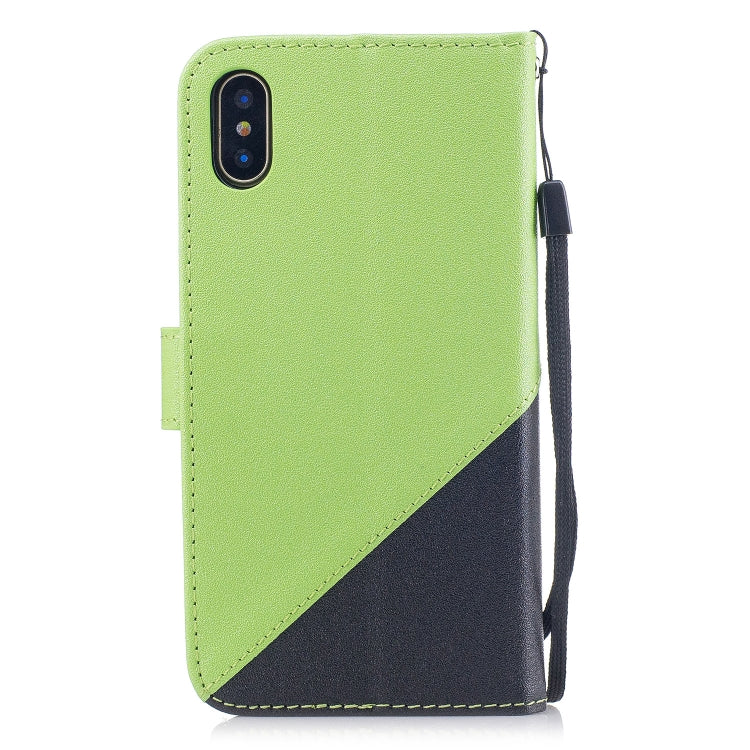 For iPhone X & XS Matching Color Frosted Texture Horizontal Flip PU Leather Case with Holder & Card Slots & Lanyard