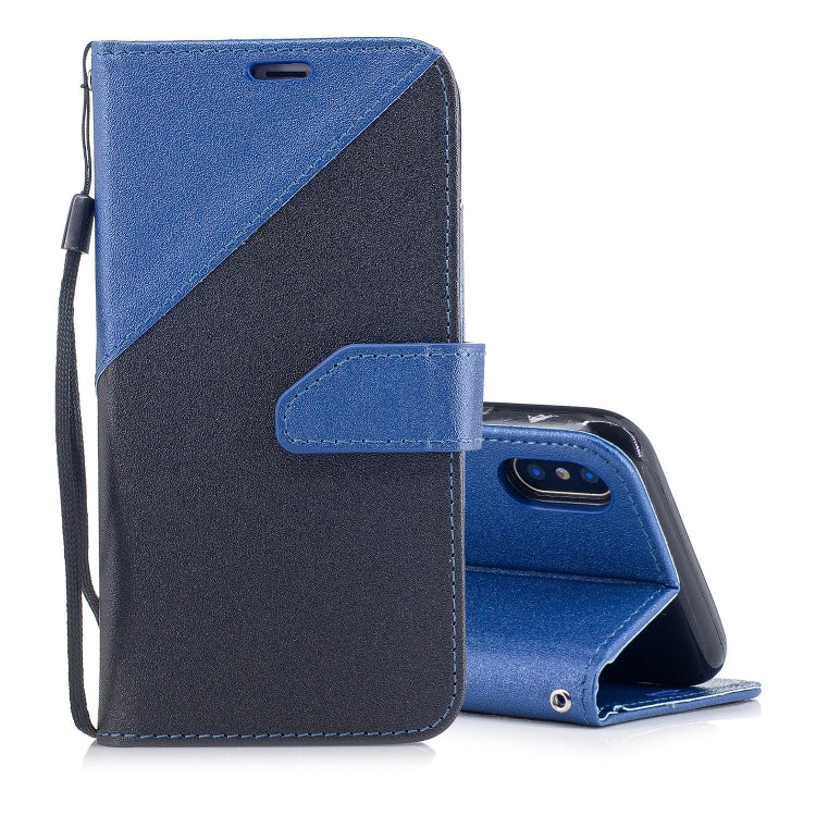 For iPhone X & XS Matching Color Frosted Texture Horizontal Flip PU Leather Case with Holder & Card Slots & Lanyard