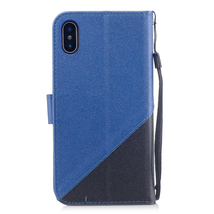 For iPhone X & XS Matching Color Frosted Texture Horizontal Flip PU Leather Case with Holder & Card Slots & Lanyard