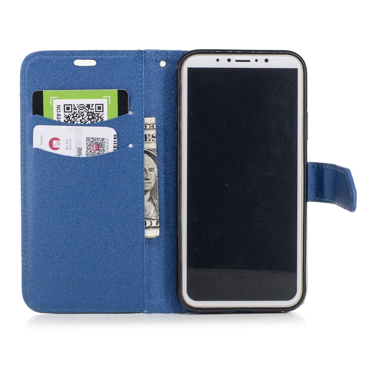 For iPhone X & XS Matching Color Frosted Texture Horizontal Flip PU Leather Case with Holder & Card Slots & Lanyard