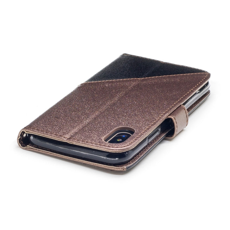 For iPhone X & XS Matching Color Frosted Texture Horizontal Flip PU Leather Case with Holder & Card Slots & Lanyard
