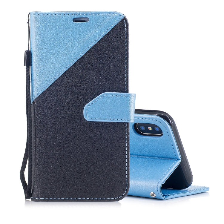 For iPhone X & XS Matching Color Frosted Texture Horizontal Flip PU Leather Case with Holder & Card Slots & Lanyard