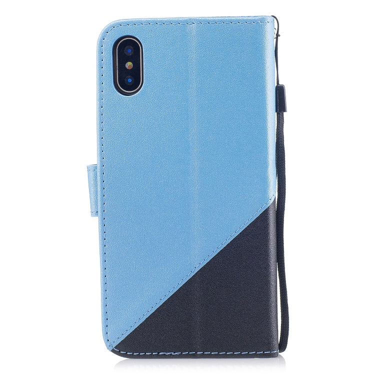 For iPhone X & XS Matching Color Frosted Texture Horizontal Flip PU Leather Case with Holder & Card Slots & Lanyard