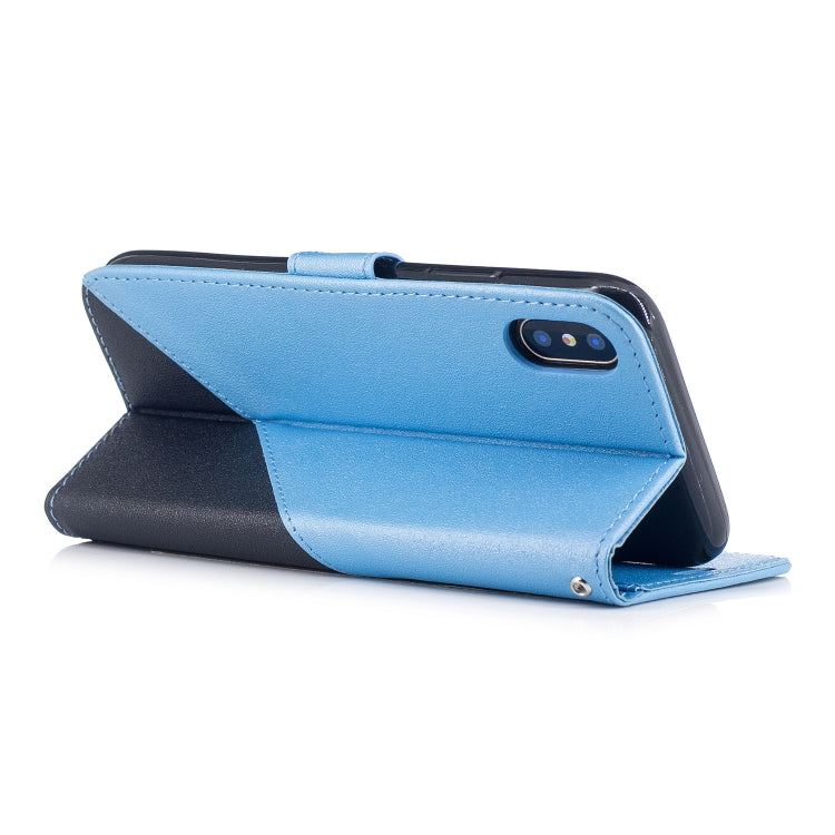 For iPhone X & XS Matching Color Frosted Texture Horizontal Flip PU Leather Case with Holder & Card Slots & Lanyard