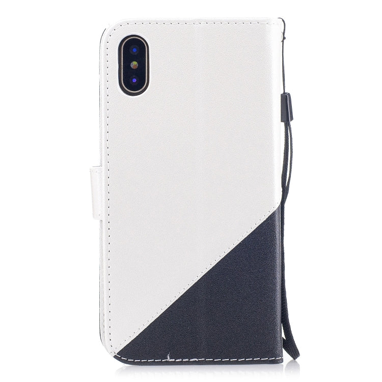 For iPhone X & XS Matching Color Frosted Texture Horizontal Flip PU Leather Case with Holder & Card Slots & Lanyard