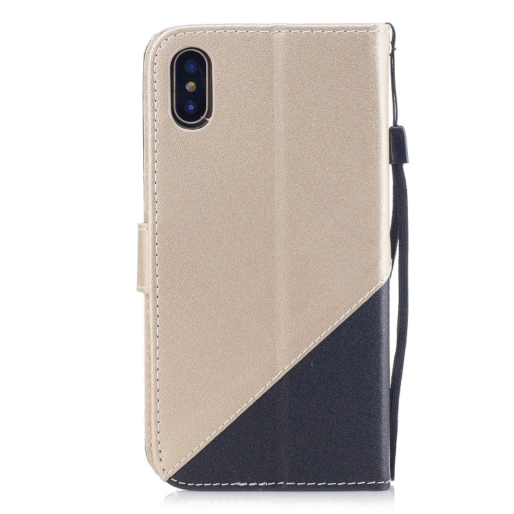 For iPhone X & XS Matching Color Frosted Texture Horizontal Flip PU Leather Case with Holder & Card Slots & Lanyard