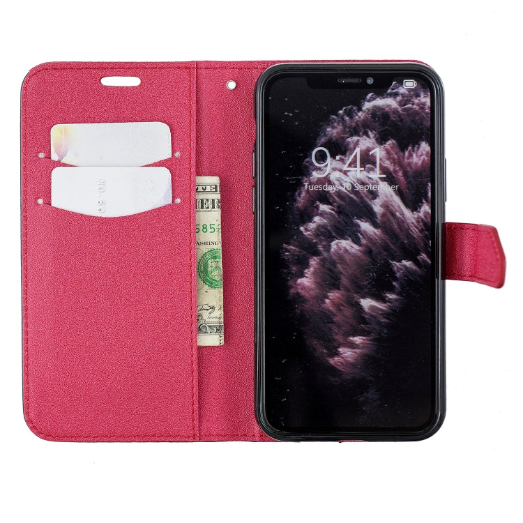 For iPhone 11 Matching Color Frosted Texture Horizontal Flip PU Leather Case with Holder & Card Slots & Lanyard