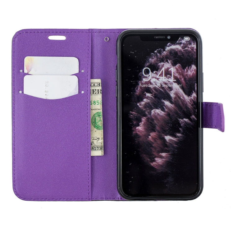 For iPhone 11 Matching Color Frosted Texture Horizontal Flip PU Leather Case with Holder & Card Slots & Lanyard