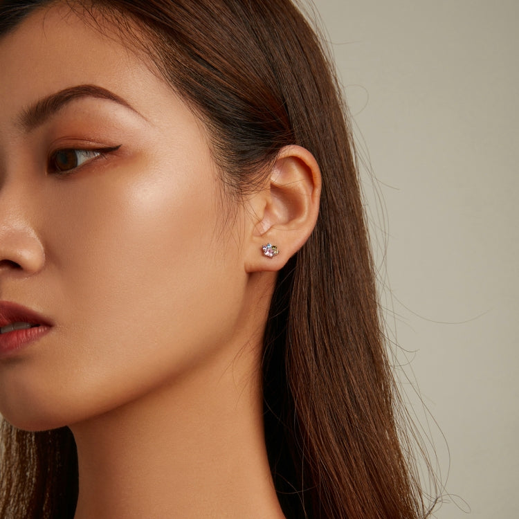S925 Sterling Silver Color Zircon Cute Claw Ear Stud Women Earrings