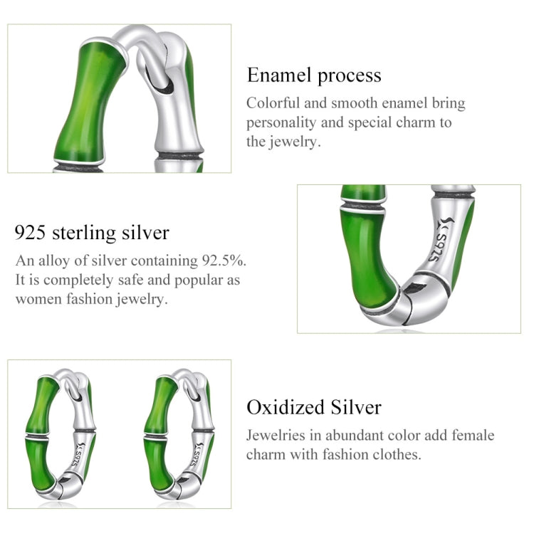 S925 Sterling Silver Bamboo Ear Buckle Women Earrings