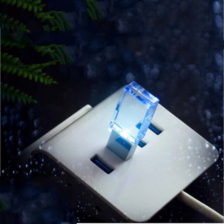 Crystal Flash Light Emitting USB 2.0 Flash Drive Car Music USB Flash Drive, Capacity:32GB(White)