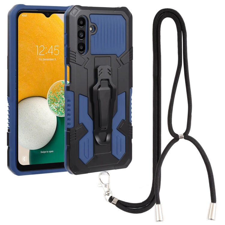 For Samsung Galaxy A13 5G Armor Warrior Shockproof PC + TPU Lanyard Phone Case