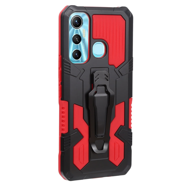 For Infinix Hot 11 Armor Warrior Shockproof PC + TPU Lanyard Phone Case