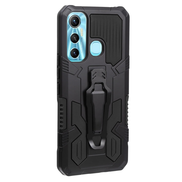 For Infinix Hot 11 Armor Warrior Shockproof PC + TPU Lanyard Phone Case