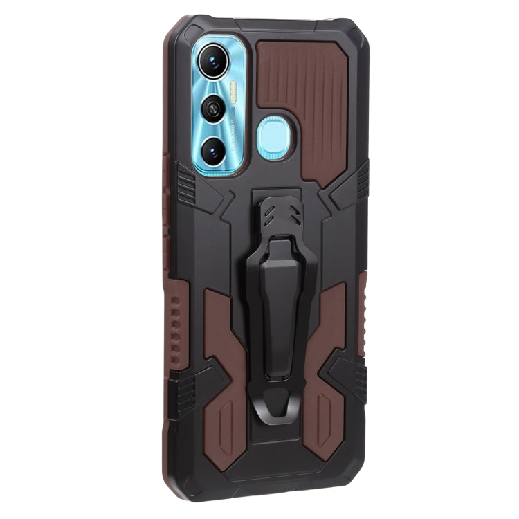 For Infinix Hot 11 Armor Warrior Shockproof PC + TPU Lanyard Phone Case