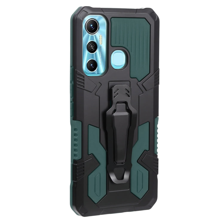 For Infinix Hot 11 Armor Warrior Shockproof PC + TPU Lanyard Phone Case
