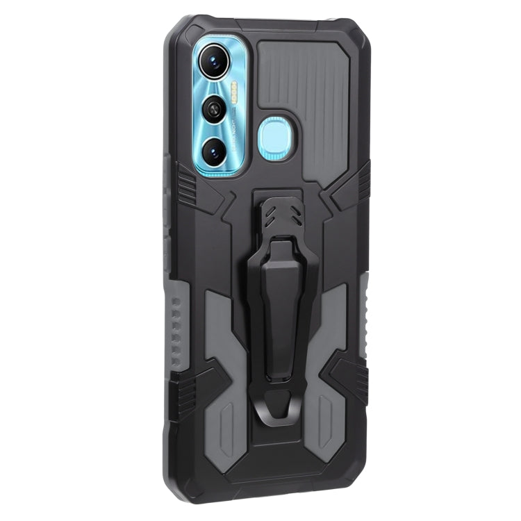 For Infinix Hot 11 Armor Warrior Shockproof PC + TPU Lanyard Phone Case