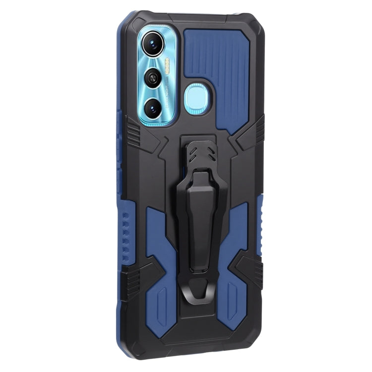 For Infinix Hot 11 Armor Warrior Shockproof PC + TPU Lanyard Phone Case