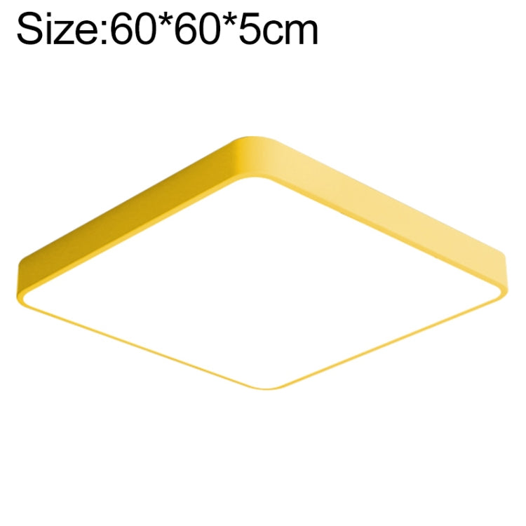 Macaron LED Square Ceiling Lamp, White Light, Size:60cm