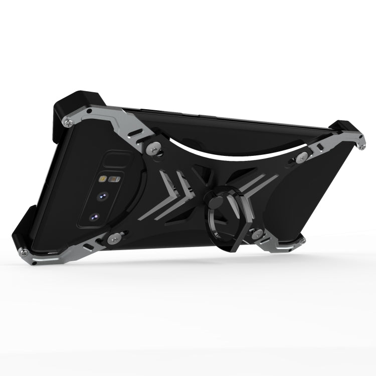 For Galaxy Note 8 PC Sword Soul Shockproof Armor Metal Protective Case with Ring Holder(Black)