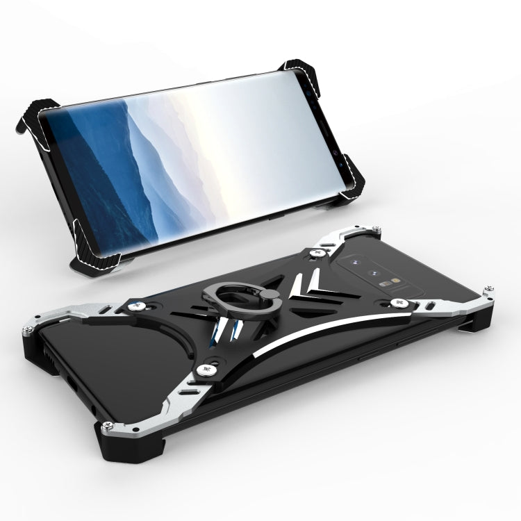 For Galaxy Note 8 PC Sword Soul Shockproof Armor Metal Protective Case with Ring Holder(Black)