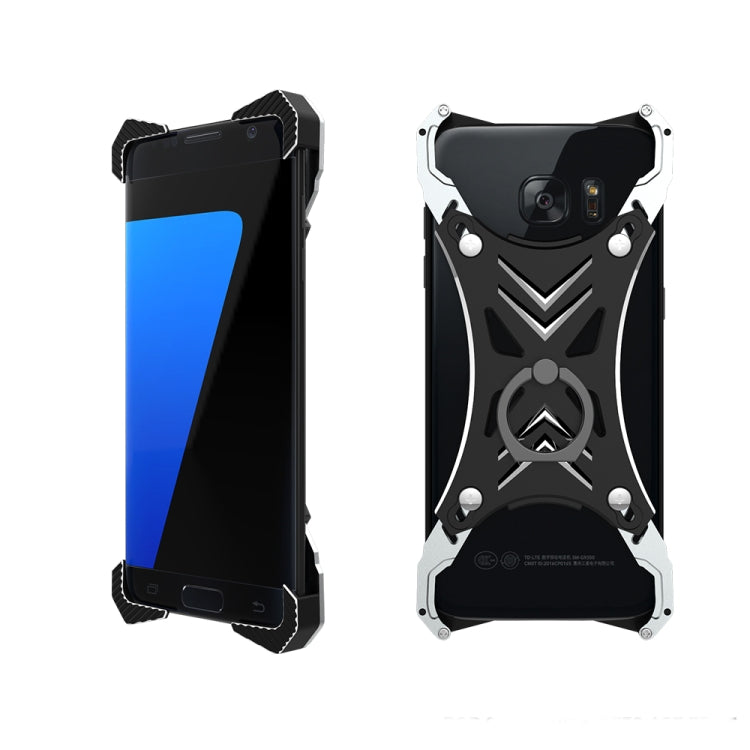 For Galaxy S7 edge PC Sword Soul Shockproof Armor Metal Protective Case with Ring Holder(Black)