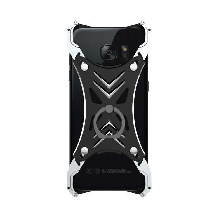 For Galaxy S7 edge PC Sword Soul Shockproof Armor Metal Protective Case with Ring Holder(Black)