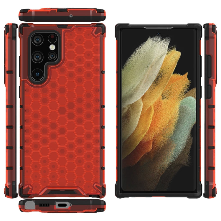 For Samsung Galaxy S22 Ultra 5G Honeycomb PC + TPU Phone Case
