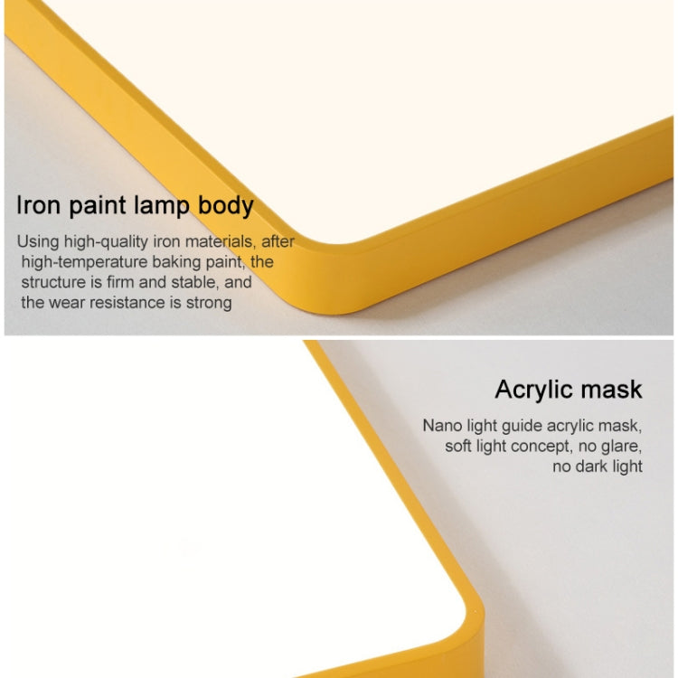 Macaron LED Rectangle Ceiling Lamp, White Light, Size:110x70cm