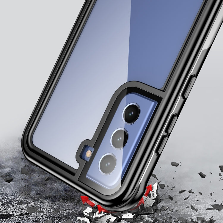 For Samsung Galaxy S21 FE 5G Life Waterproof Dustproof Shockproof Transparent Acrylic Protective Phone Case(Black)