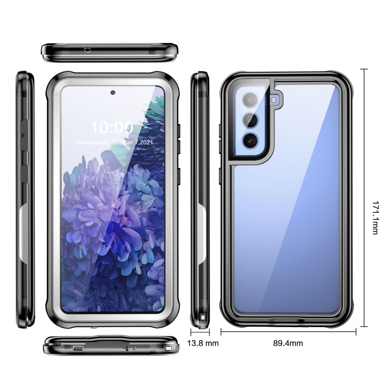 For Samsung Galaxy S21 FE 5G Life Waterproof Dustproof Shockproof Transparent Acrylic Protective Phone Case(Black)