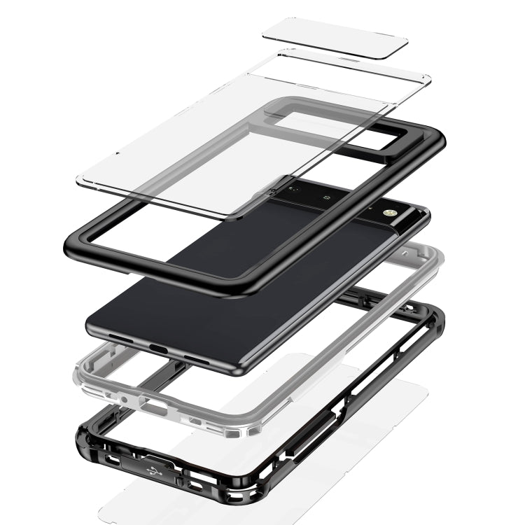 For Google Pixel 6 Life Waterproof Dustproof Shockproof Transparent Acrylic Protective Phone Case(Black)