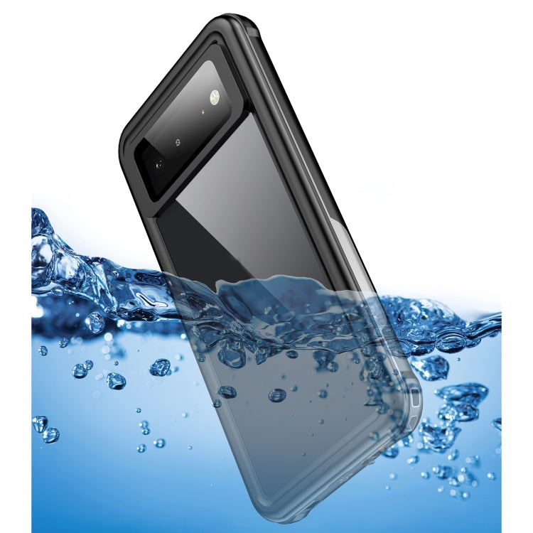 For Google Pixel 6 Life Waterproof Dustproof Shockproof Transparent Acrylic Protective Phone Case(Black)